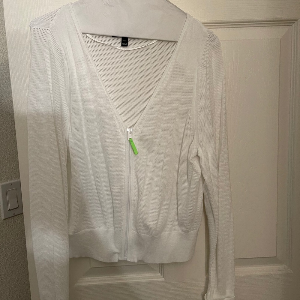 White fish hole sweater